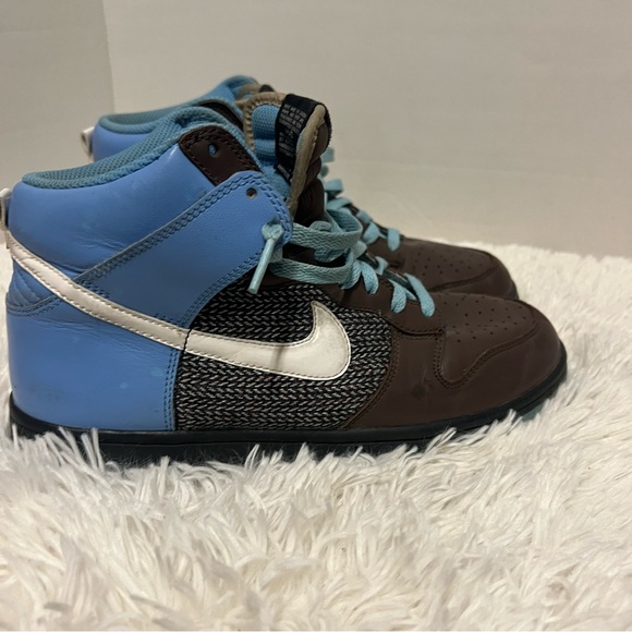 Nike dunk high tweed university brown blue sz 9 women - Picture 3 of 6
